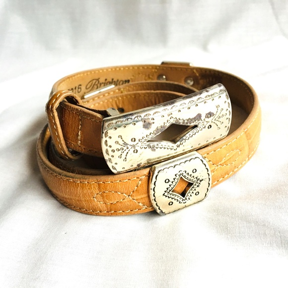 Brighton Accessories - Brighton Womens Vtg Western Concho Croc Print Belt